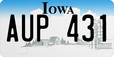 IA license plate AUP431