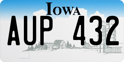 IA license plate AUP432