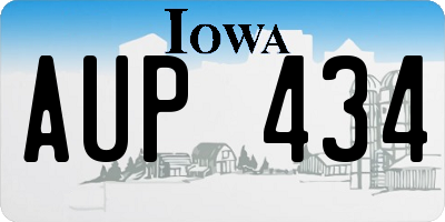IA license plate AUP434