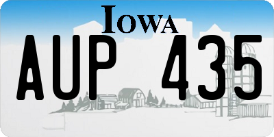 IA license plate AUP435