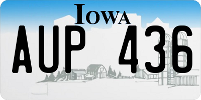 IA license plate AUP436