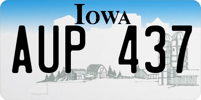 IA license plate AUP437
