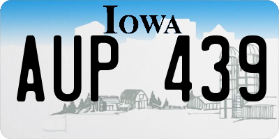 IA license plate AUP439