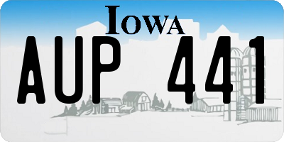 IA license plate AUP441