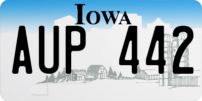 IA license plate AUP442