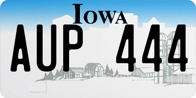 IA license plate AUP444