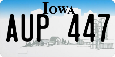 IA license plate AUP447