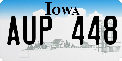 IA license plate AUP448