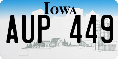 IA license plate AUP449