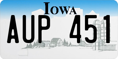 IA license plate AUP451