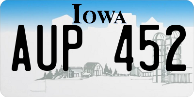 IA license plate AUP452