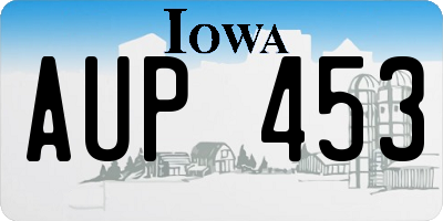IA license plate AUP453