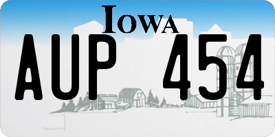 IA license plate AUP454