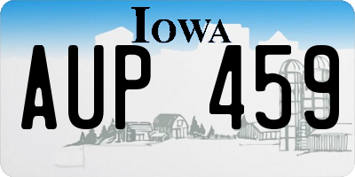 IA license plate AUP459
