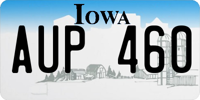 IA license plate AUP460