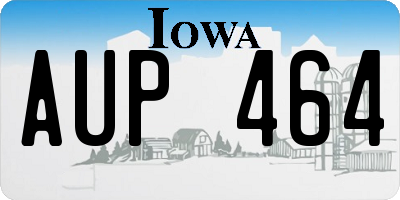 IA license plate AUP464