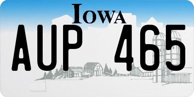 IA license plate AUP465