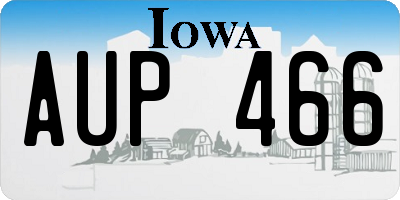 IA license plate AUP466