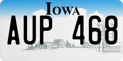 IA license plate AUP468