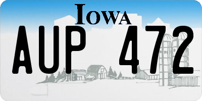 IA license plate AUP472