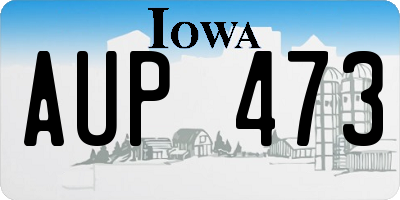 IA license plate AUP473