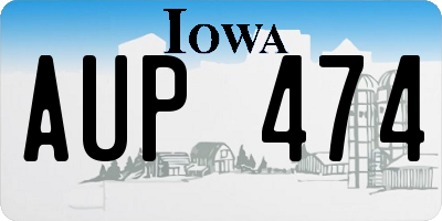 IA license plate AUP474