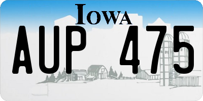 IA license plate AUP475