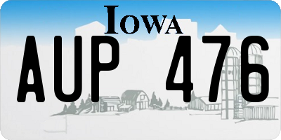 IA license plate AUP476