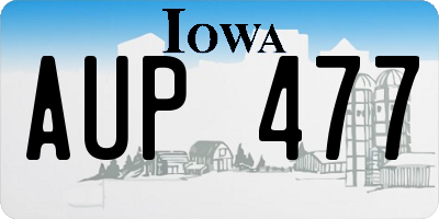 IA license plate AUP477