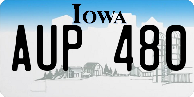 IA license plate AUP480