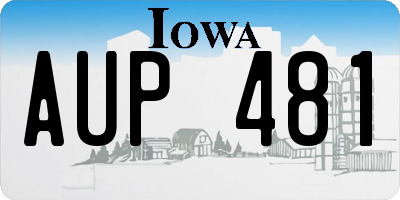 IA license plate AUP481
