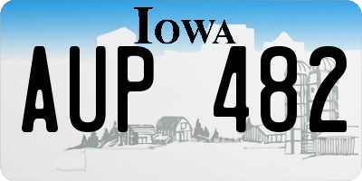 IA license plate AUP482