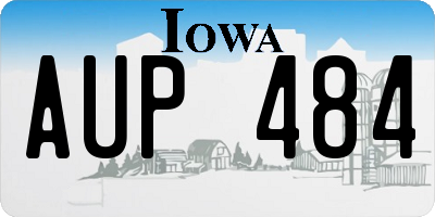 IA license plate AUP484