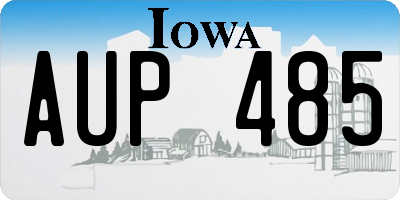IA license plate AUP485
