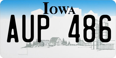 IA license plate AUP486