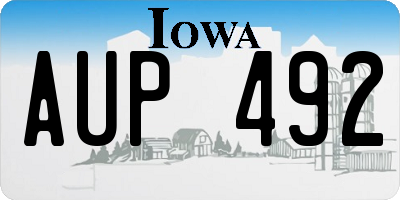 IA license plate AUP492