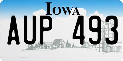 IA license plate AUP493