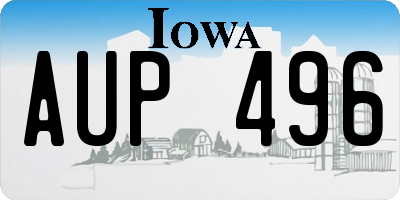 IA license plate AUP496