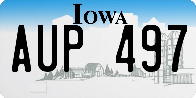 IA license plate AUP497
