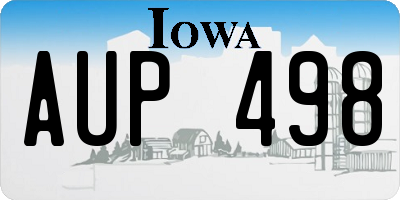 IA license plate AUP498