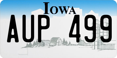 IA license plate AUP499