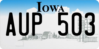 IA license plate AUP503