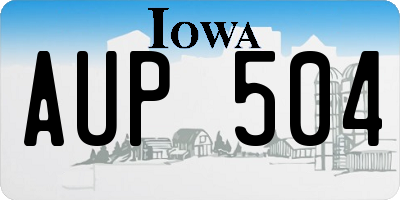 IA license plate AUP504