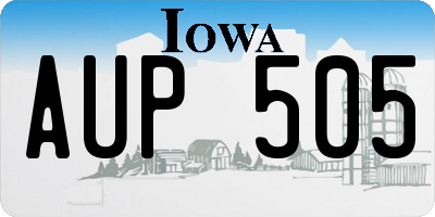 IA license plate AUP505