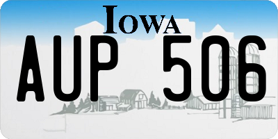 IA license plate AUP506