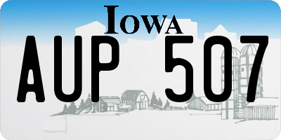 IA license plate AUP507