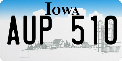 IA license plate AUP510