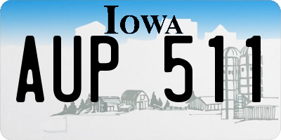 IA license plate AUP511