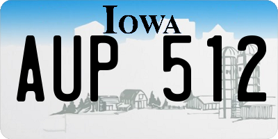 IA license plate AUP512