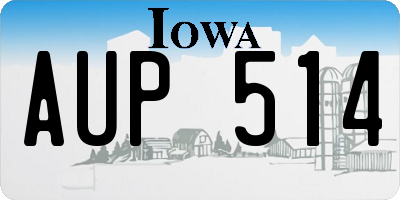 IA license plate AUP514